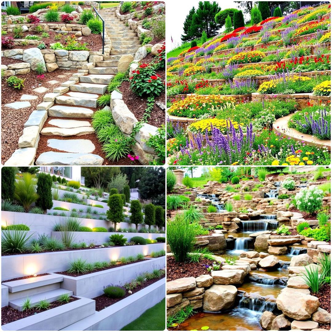 hillside terraced garden ideas