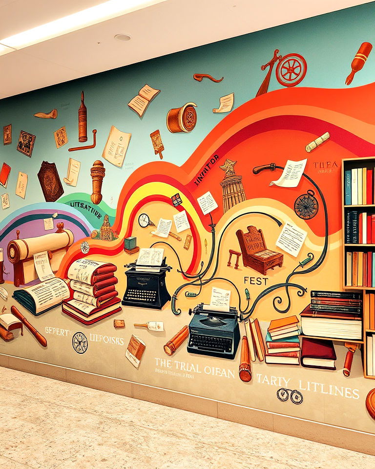 historical timelines mural for library - 15 Library Murals