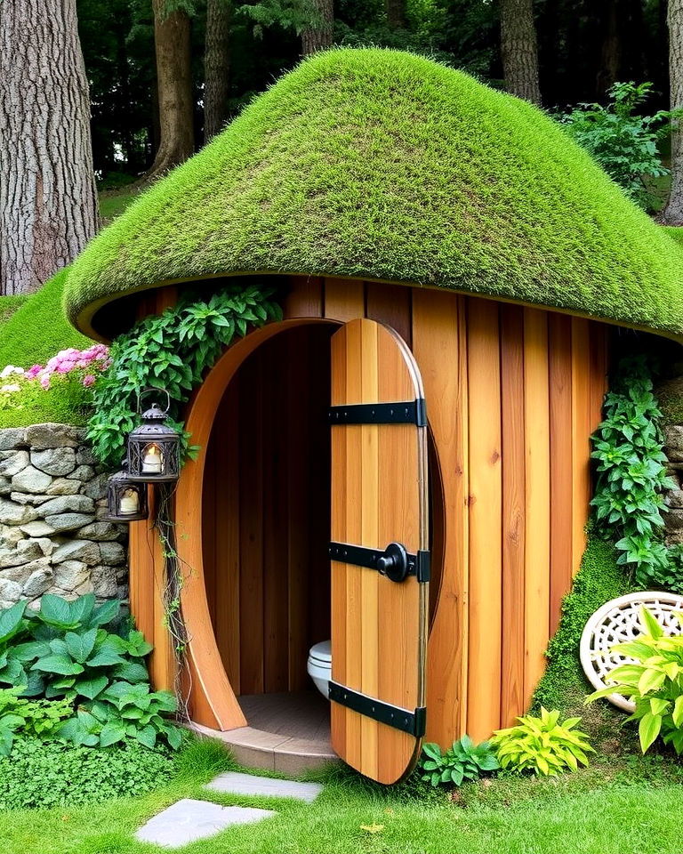 hobbit hole outhouse for garden - 15 Outhouse Design Ideas