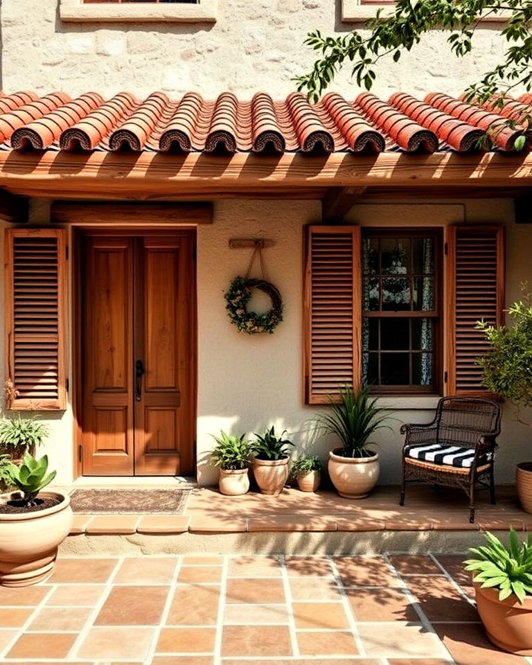 homes exterior with rustic wooden accents - 20 Boho House Exterior Ideas