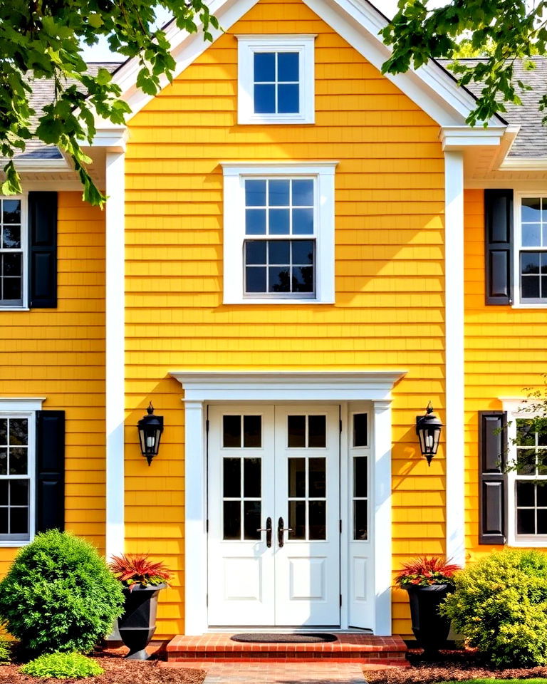 honey yellow siding for a cheerful exterior - 30 House Siding Colors