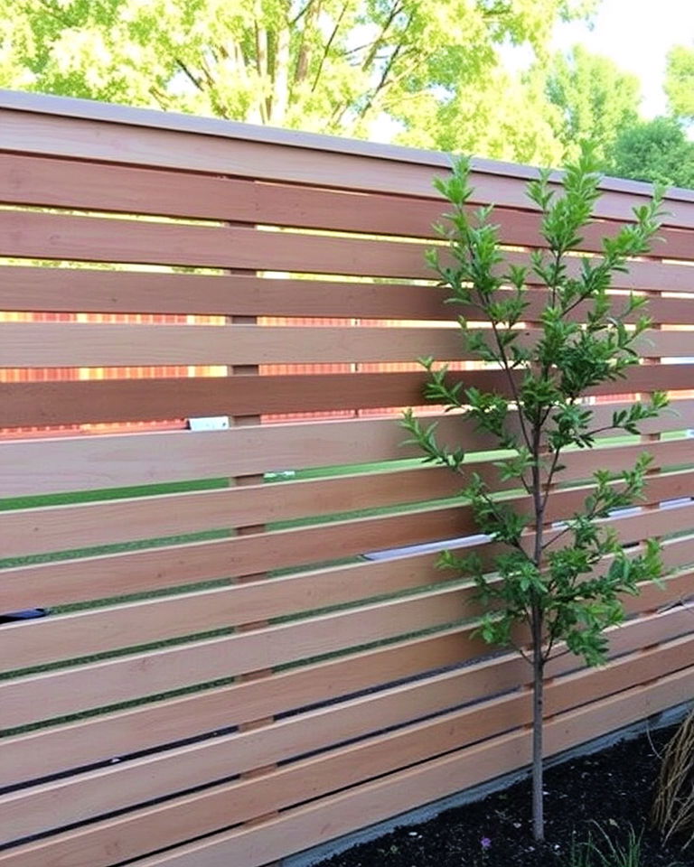 horizontal slat fence from wood - 40 Types of Fences