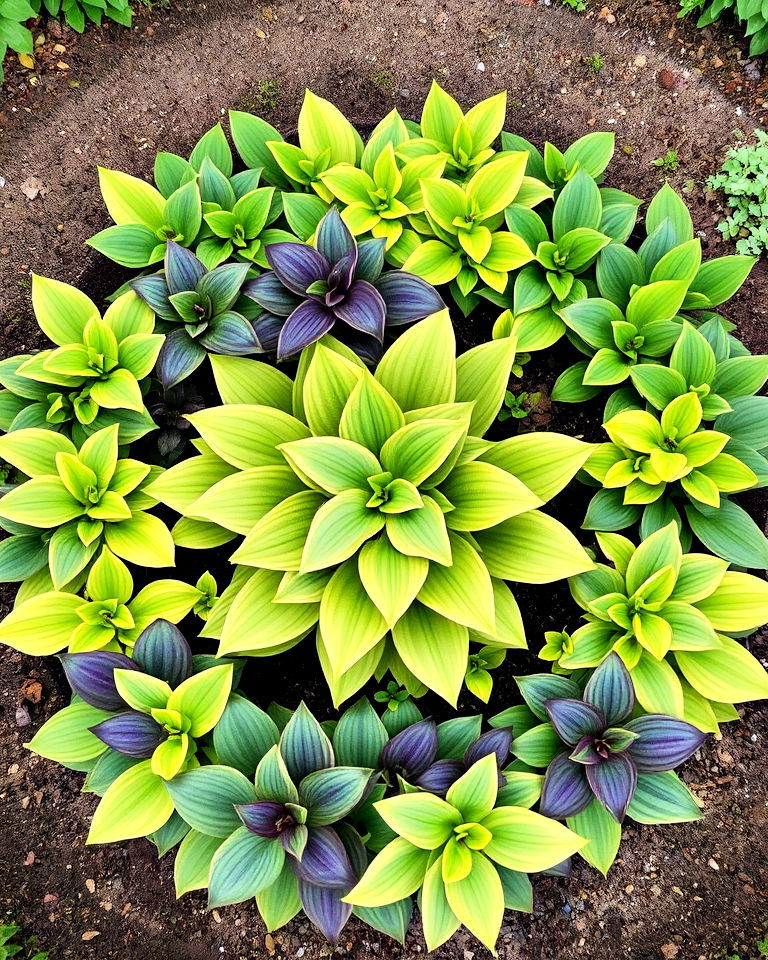 hostas in circular plantings - 20 Hosta Garden Design Ideas