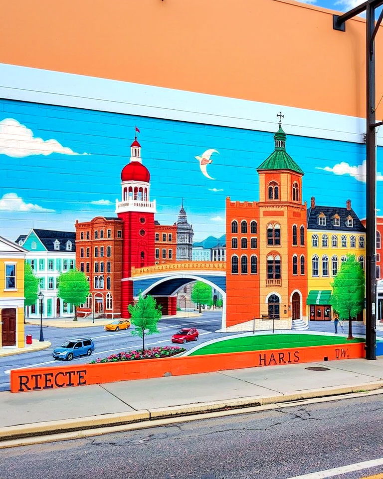 iconic landmarks reimagined mural - 15 Small Town Murals