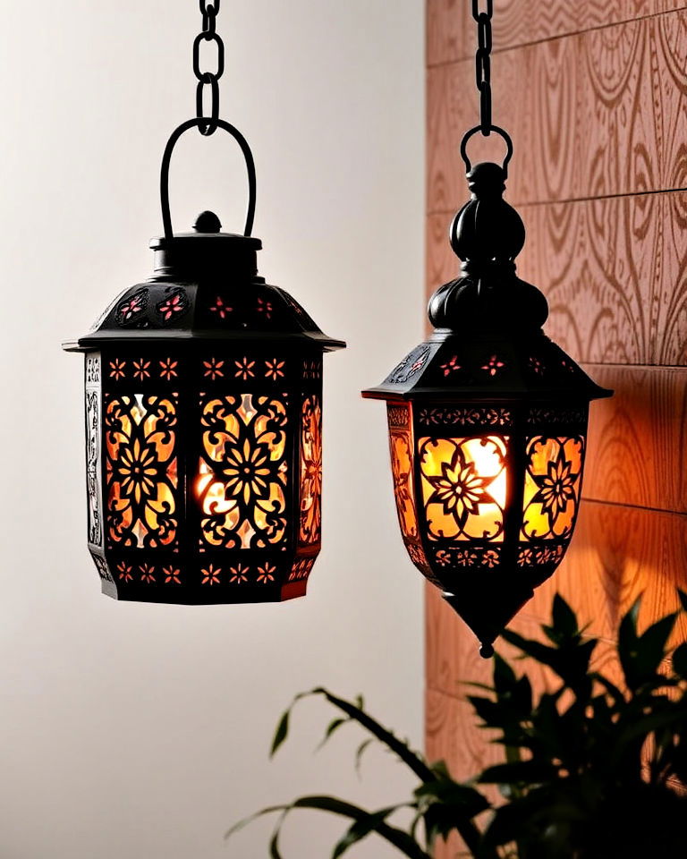 illuminate your space with mexican metal lanterns - 25 Mexican Decor Ideas