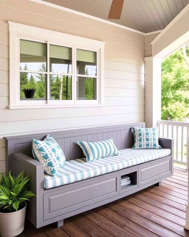 include built in benches - 40 Veranda Ideas