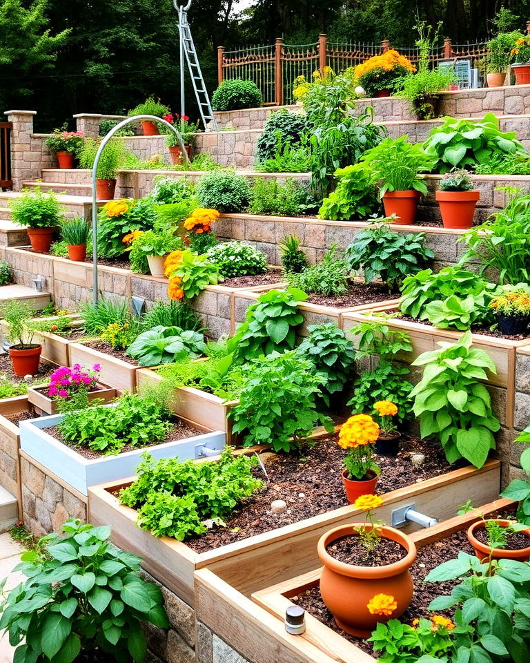 including a kitchen garden - 30 Terraced Garden Ideas