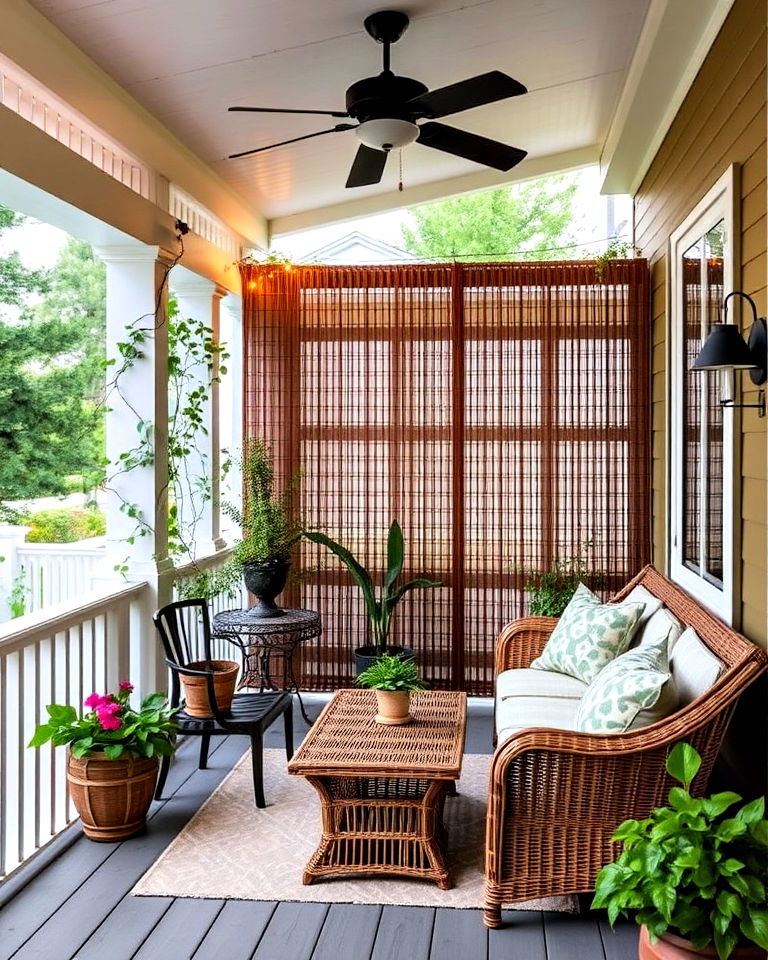 incorporate a privacy screen to your veranda - 40 Veranda Ideas