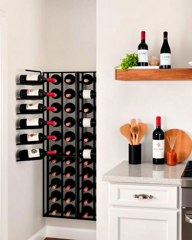 incorporate a wine rack for corner kitchen - 15 Awkward Kitchen Corner Ideas