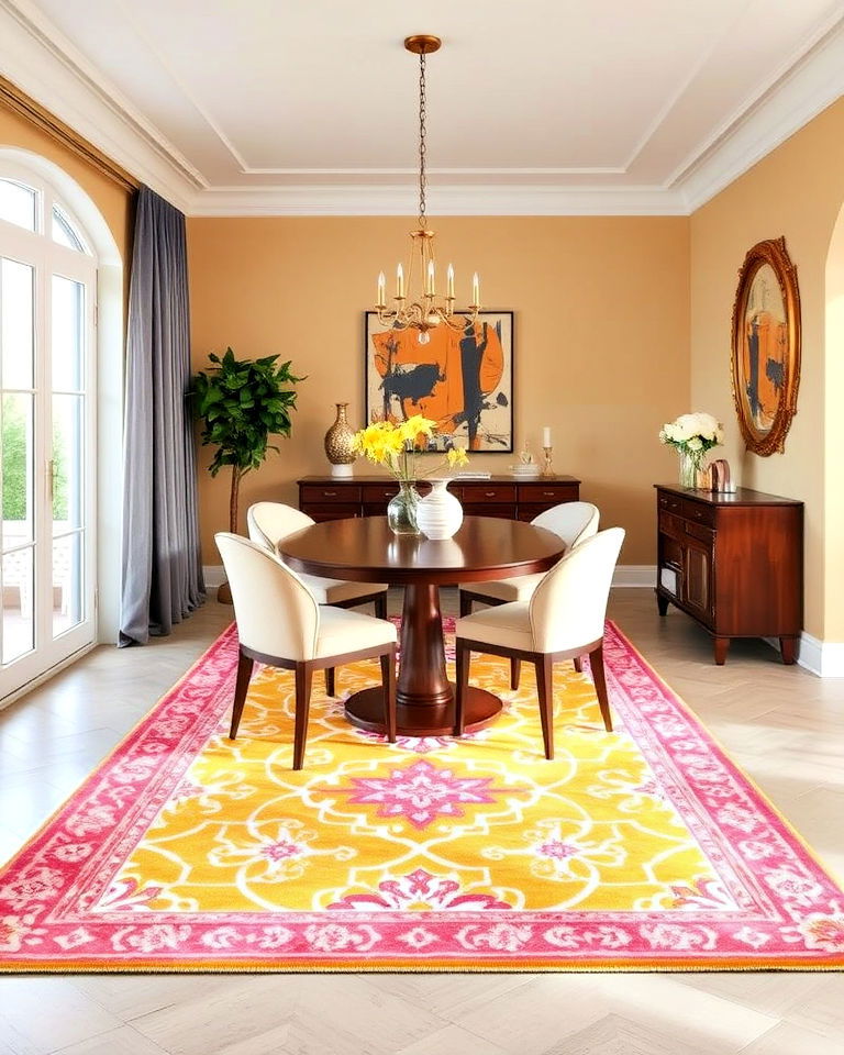 incorporate yellow and pink area rugs - 25 How to Decorate With Yellow and Pink-captions