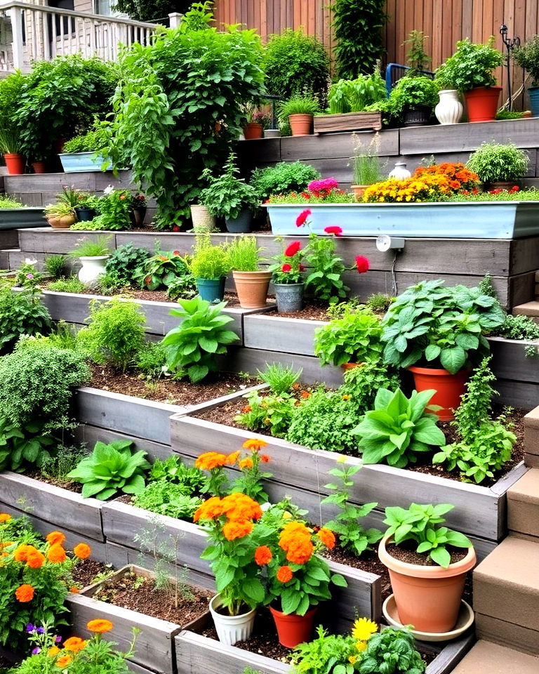 incorporating bold architectural features - 30 Terraced Garden Ideas