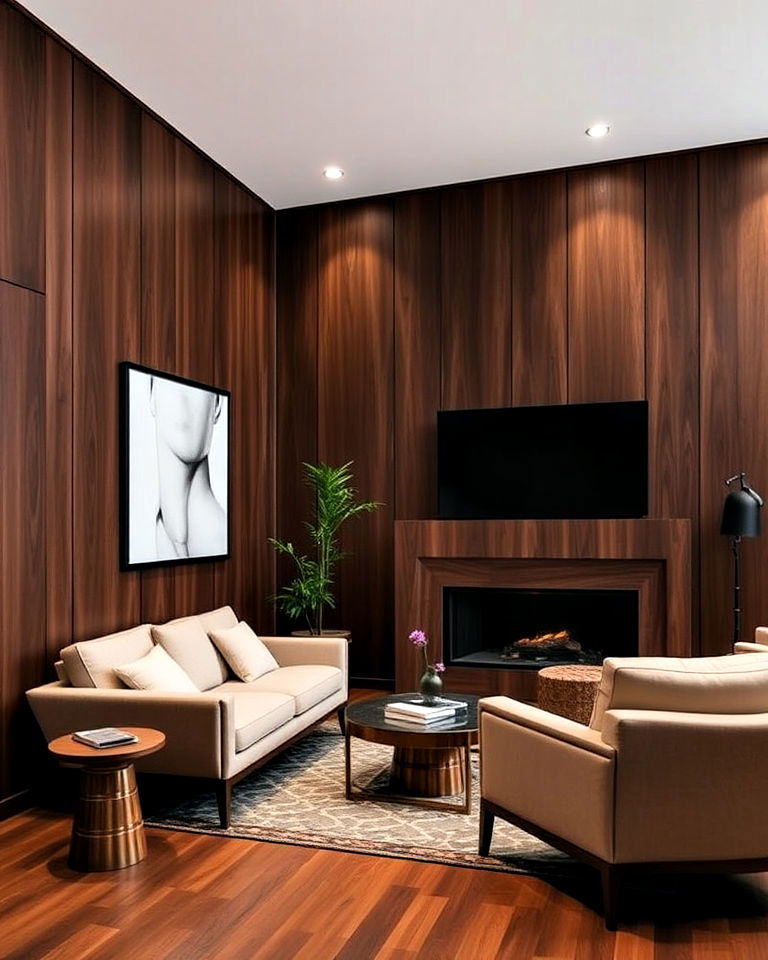 incorporating deep walnut wood for your interior walls - 15 Dark Wood Interior Design Ideas