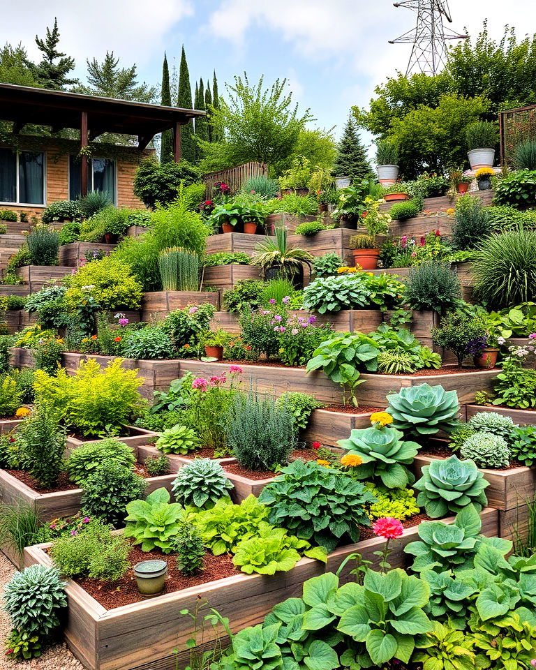 incorporating edible plants for combining aesthetic - 30 Terraced Garden Ideas