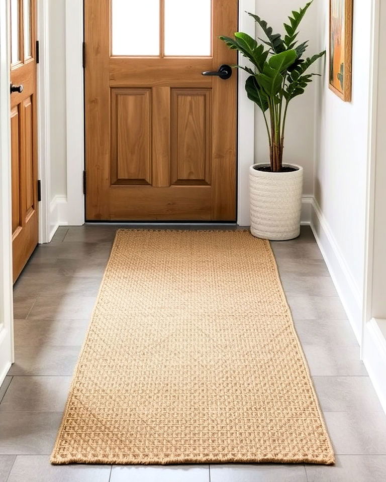 incorporating natural fiber runners - 15 Entryway Runner Ideas
