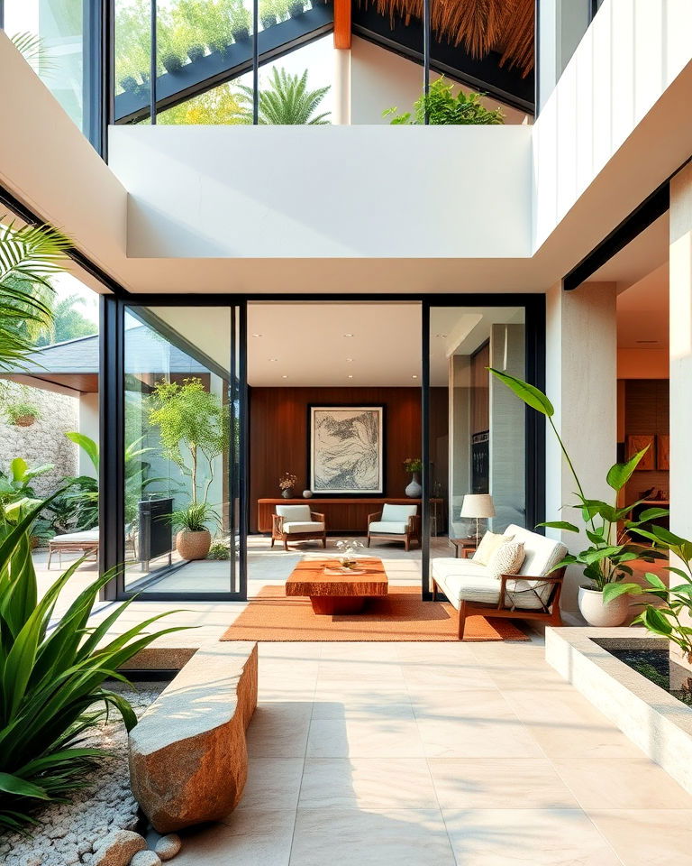 indoor outdoor connection villa interior design - 15 Villa Interior Design Ideas