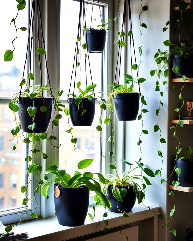 indoor vines and hanging plants - 20 Gothic Boho Decor Ideas