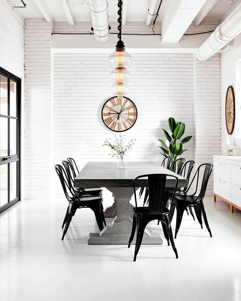 industrial chic dining rooms - 30 White Dining Room Ideas