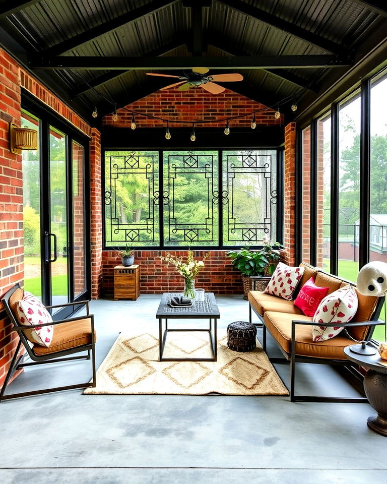industrial chic screened in porch - 20 Screened-in Front Porch Ideas