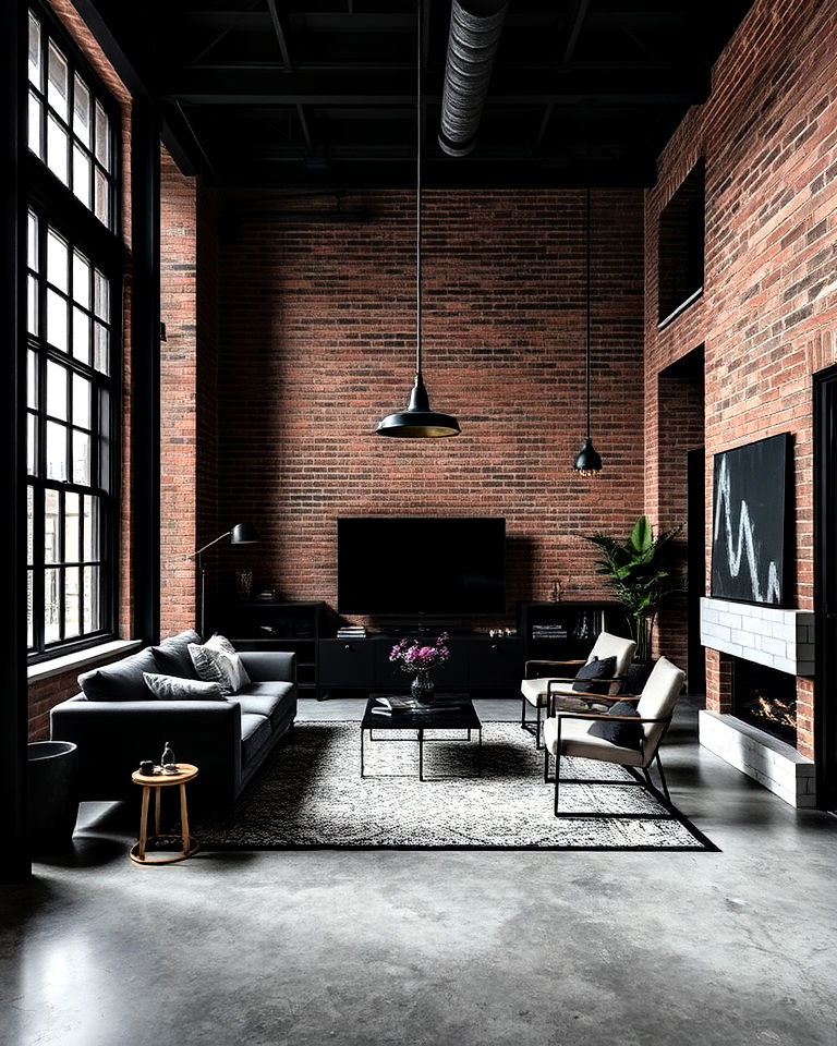 industrial elements moody interior for edginess - 25 Moody Interior Design Ideas