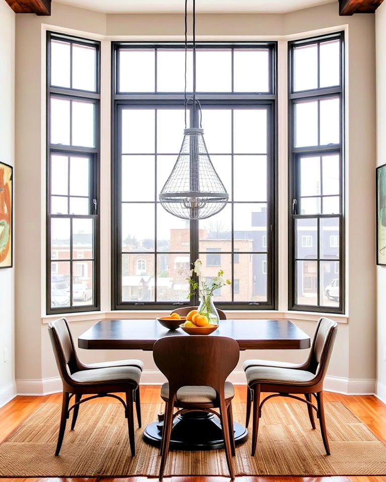 industrial steel framed windows - 20 Dining Room Window Ideas