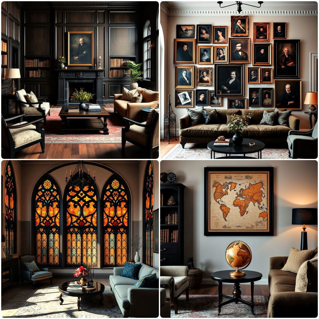 inpiry dark academia living room ideas