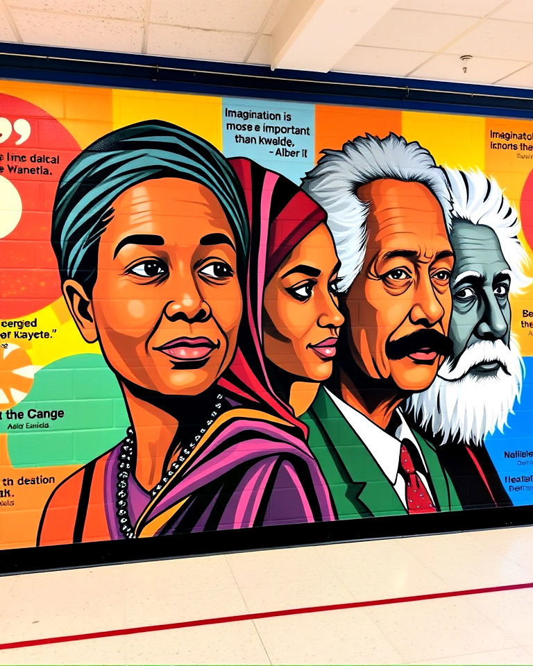 inspirational leaders school mural - 40 School Mural Ideas