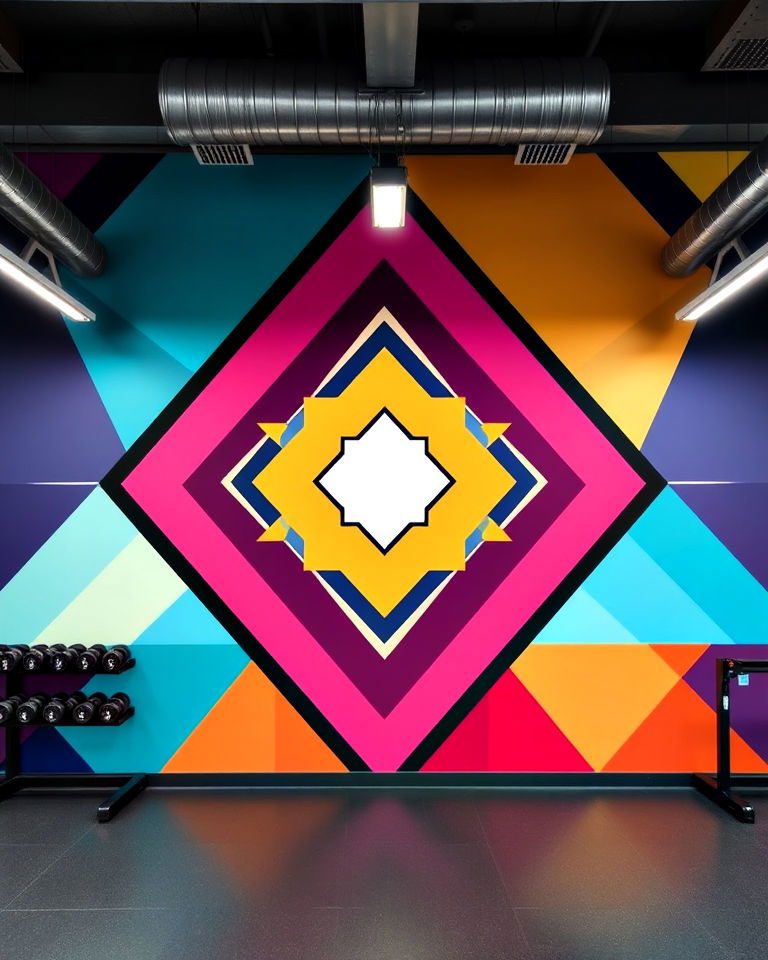 inspiring athlete portraits mural - 15 Gym Murals