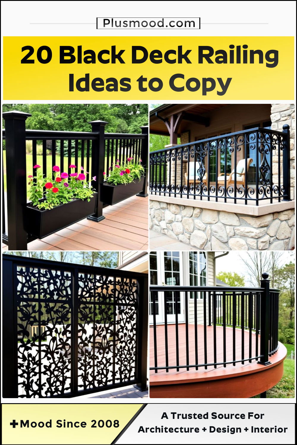 inspiring black deck railing ideas