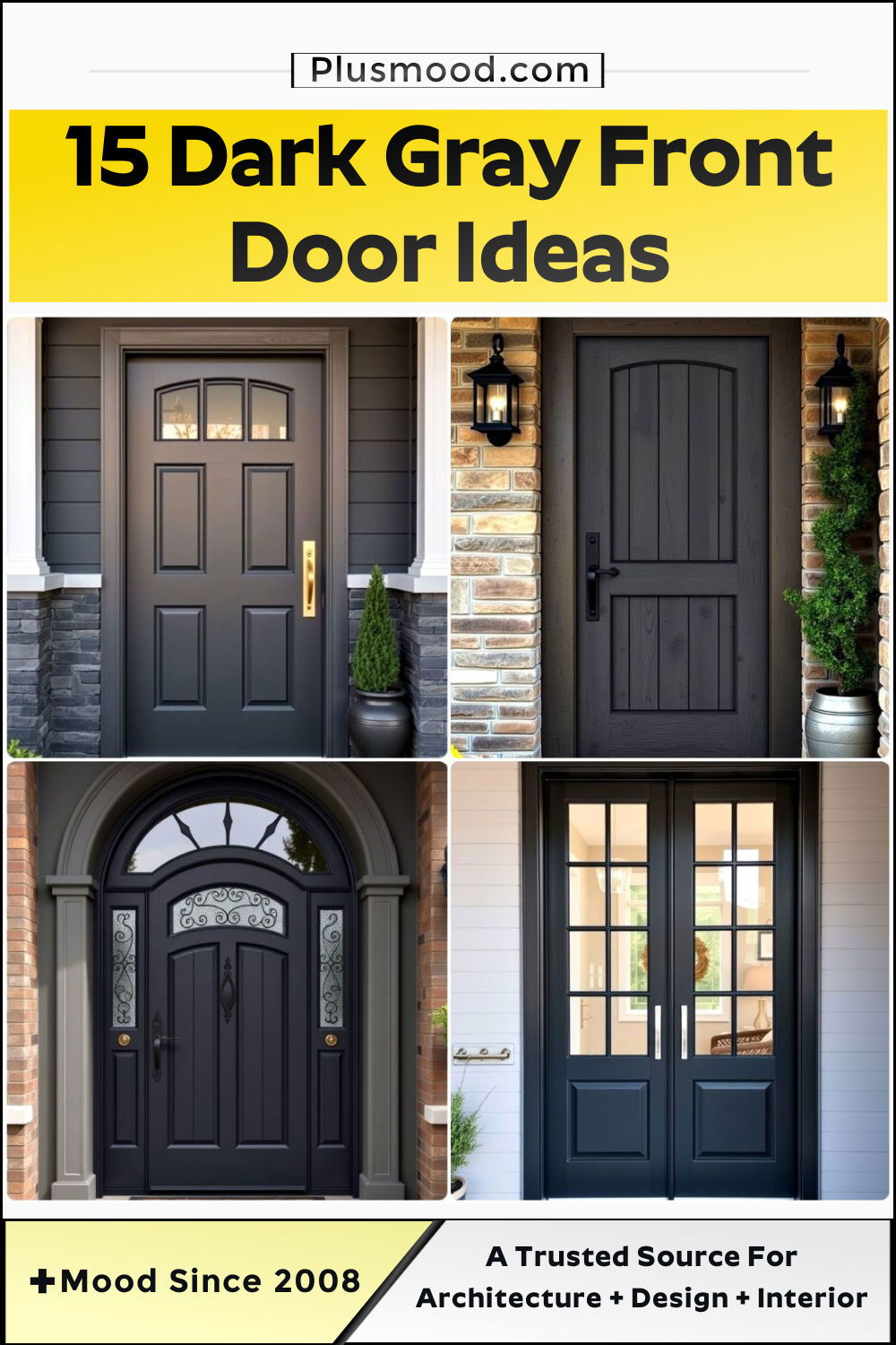 inspiring dark gray front door ideas