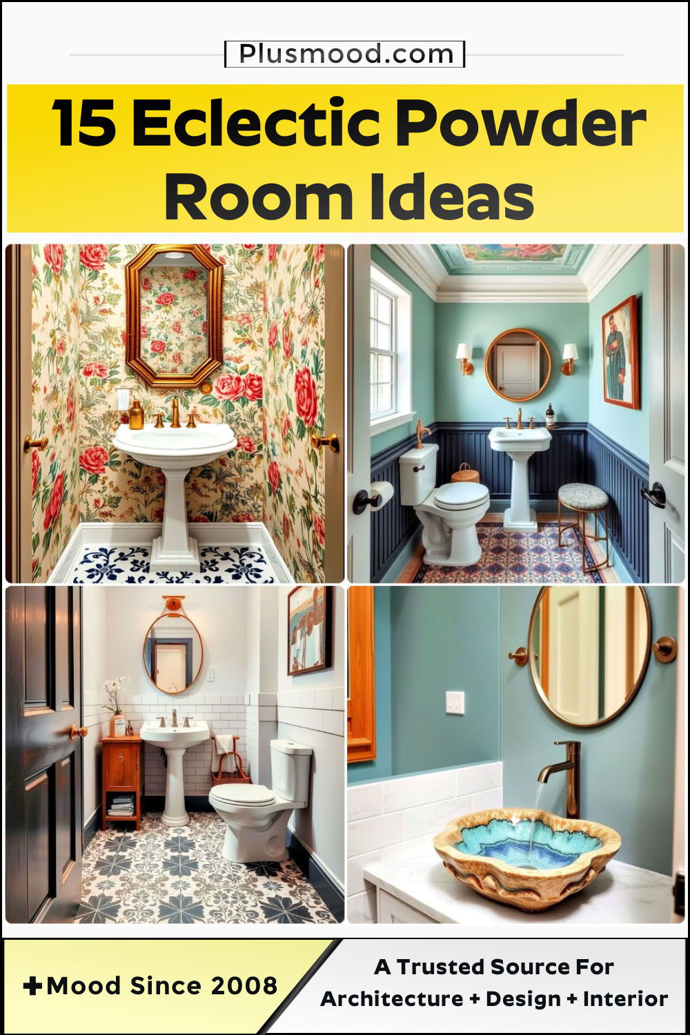 inspiring eclectic powder room ideas