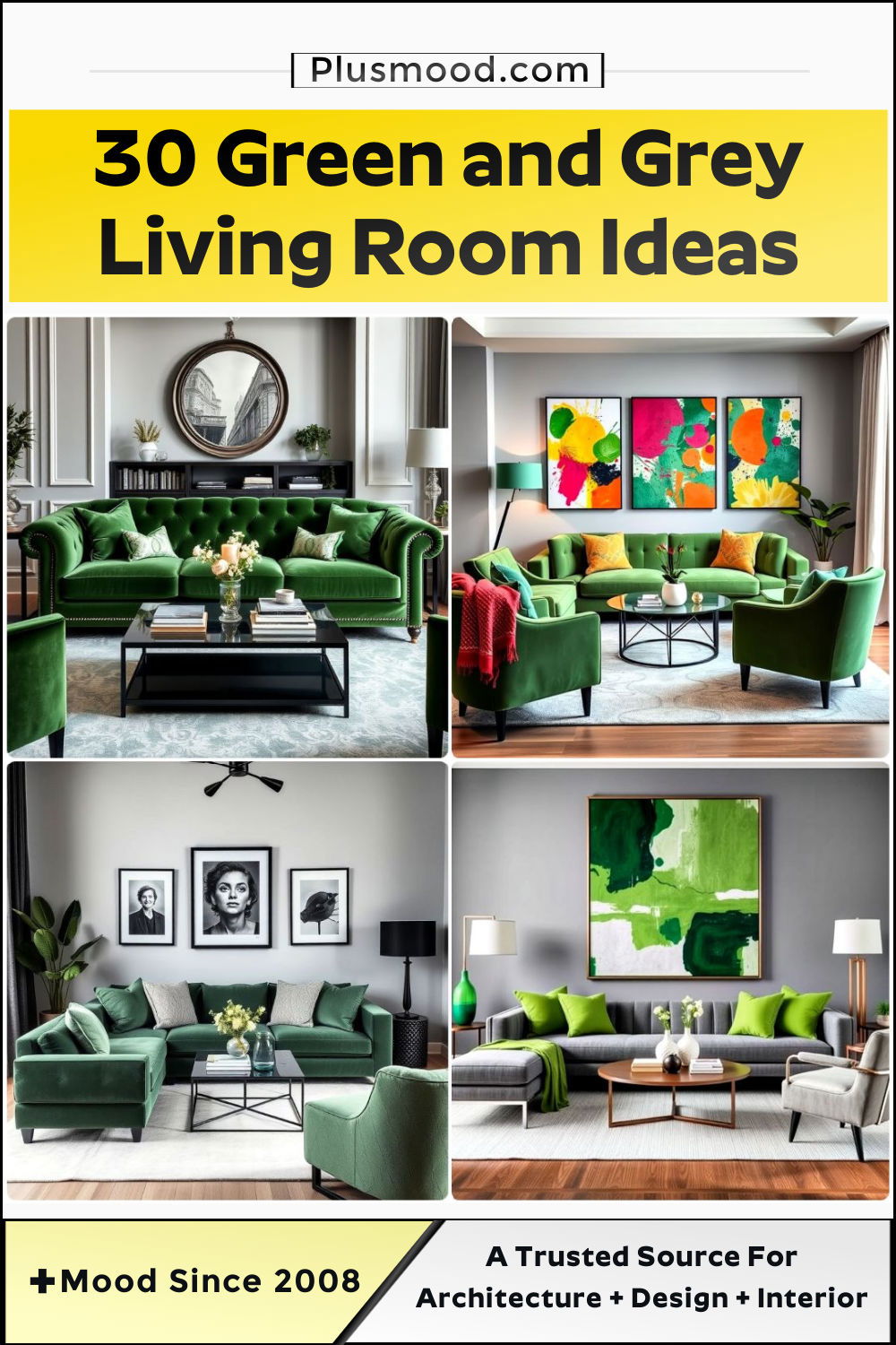 inspiring green and grey living room ideas