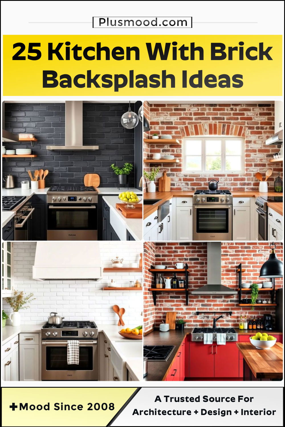 inspiring kitchen with brick backsplash ideas