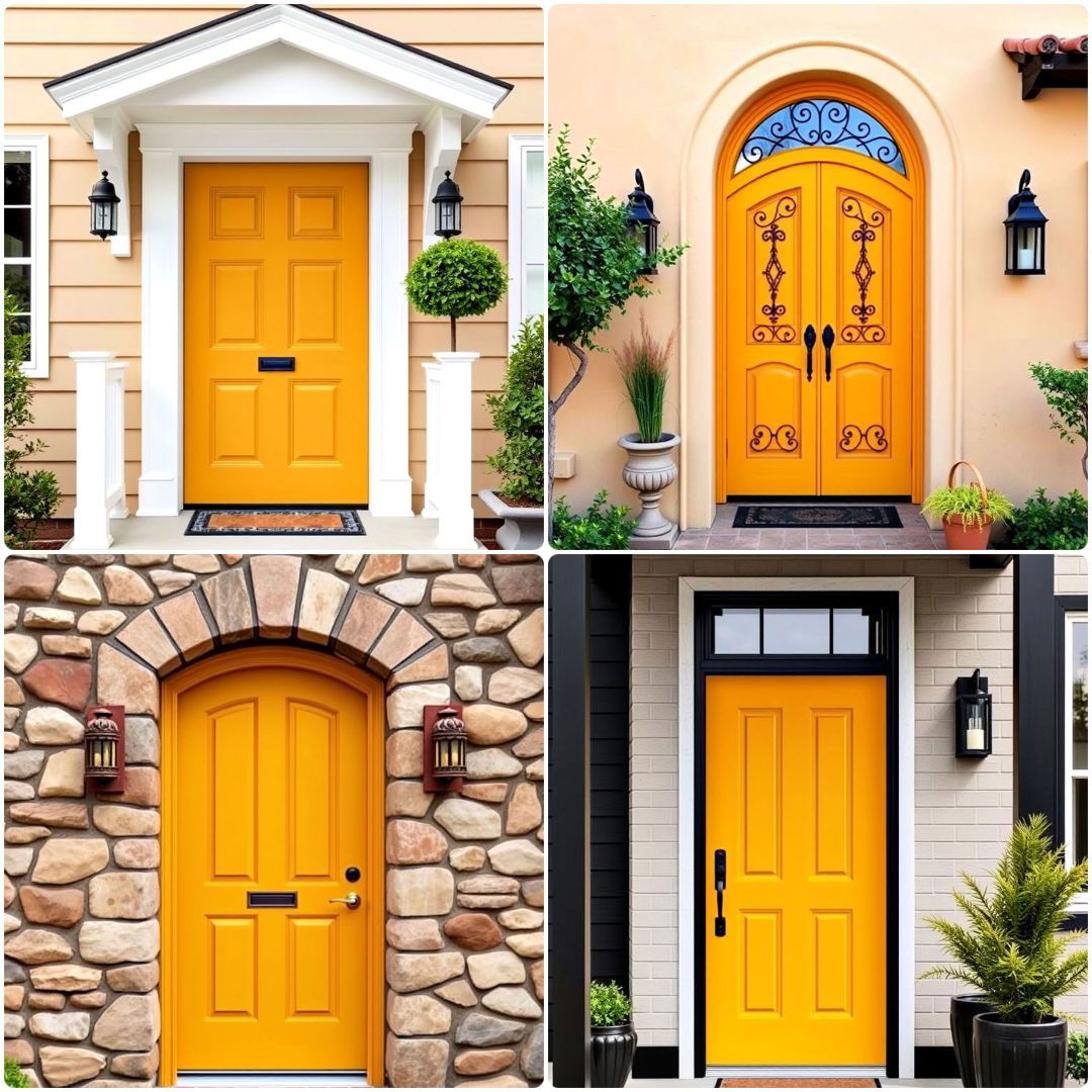 inspiry mustard yellow front door ideas