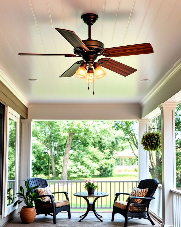 install a ceiling fan outdoor decor - 40 Veranda Ideas