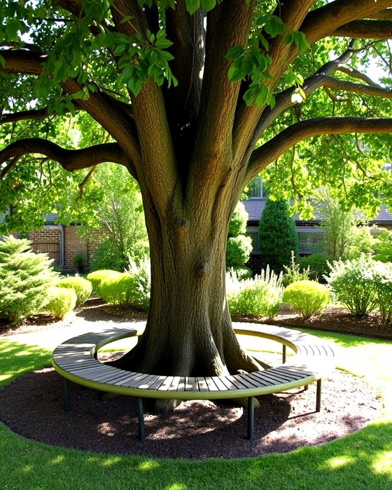 install a tree bench - 25 Tree Landscaping Ideas