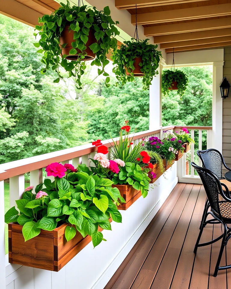 install built in planters verandas design - 40 Veranda Ideas