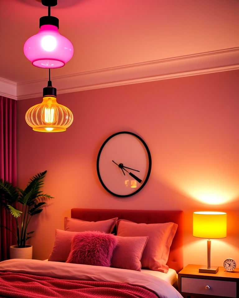 install yellow and pink lighting fixtures - 25 How to Decorate With Yellow and Pink-captions