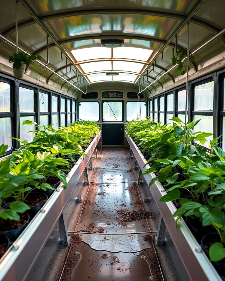 integrated drip irrigation system - 15 School Bus Greenhouse Ideas