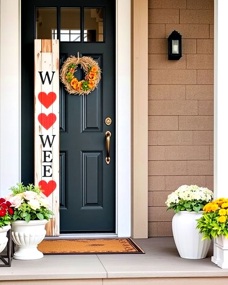 interchangeable icon welcome sign - 25 Welcome Sign Ideas for Front Porch