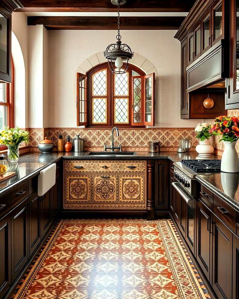 intricate tilework tudor artistry to modern spaces - 25 Tudor Style House Interior Ideas