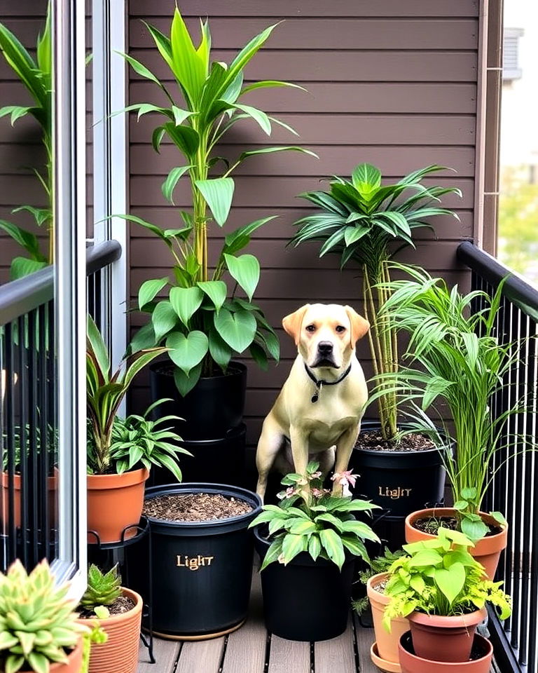 introduce dog safe plants - 15 Dog Balcony Ideas