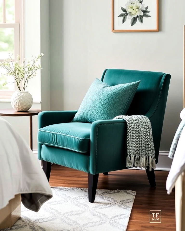 jade green bedroom accent chair - 15 Jade Green Bedroom Ideas