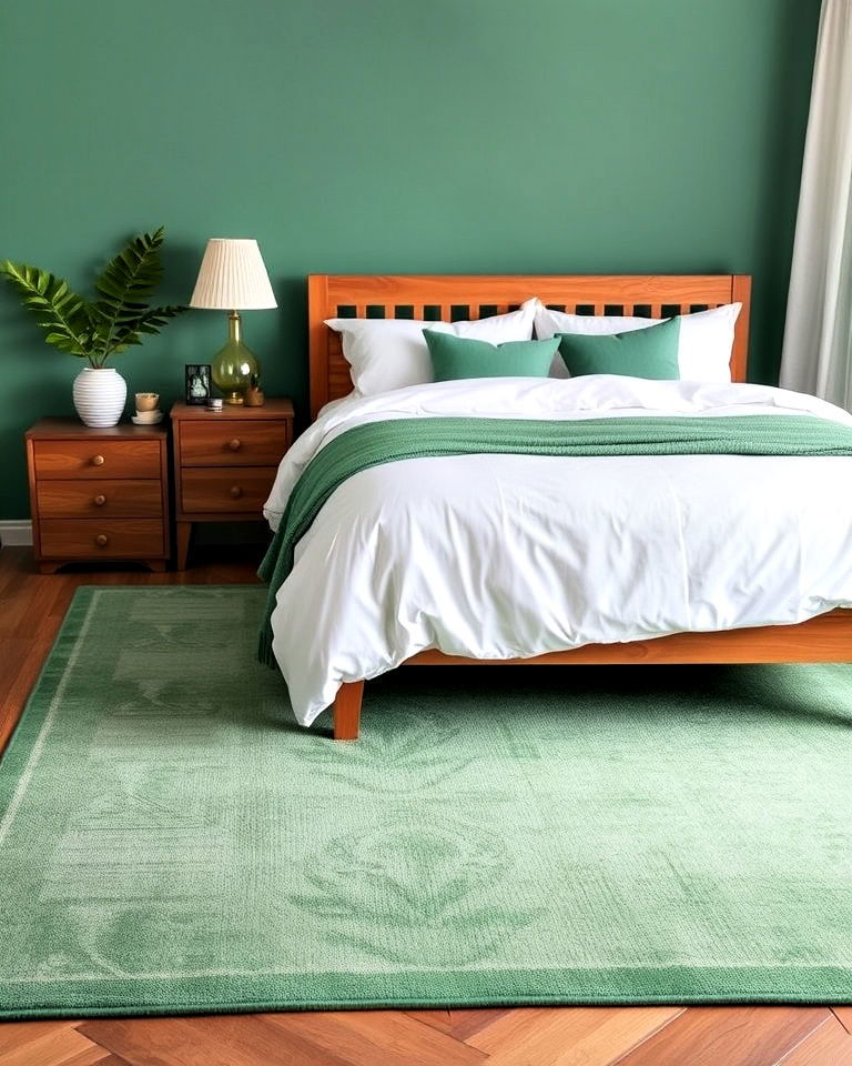 jade green bedroom rug - 15 Jade Green Bedroom Ideas