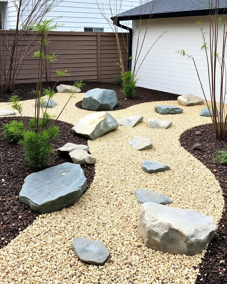 japanese zen garden dry creek bed landscaping - 25 Front Yard Dry Creek Bed Landscaping Ideas