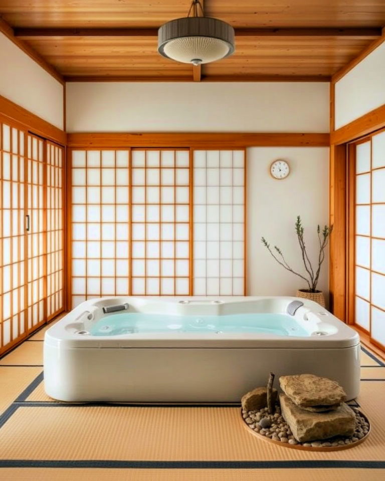 japanese zen inspired hot tub room - 15 Hot Tub Room Ideas