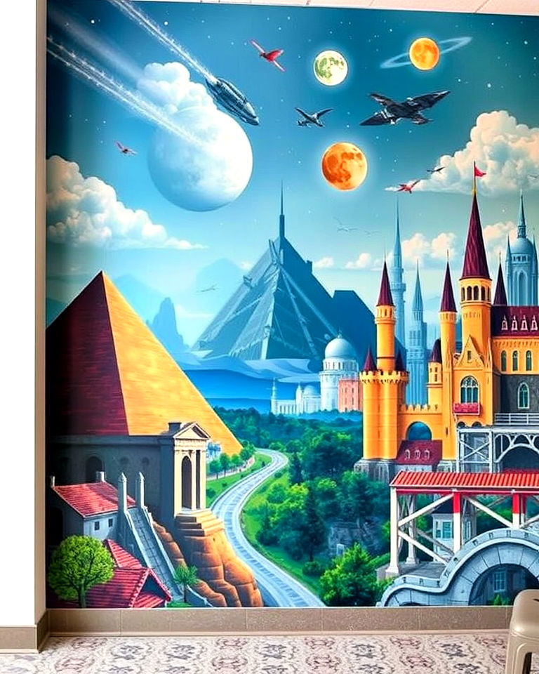 journey through time school mural - 40 School Mural Ideas