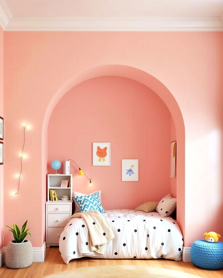 kids room accent wall painted arch design - 25 Kids Room Accent Wall