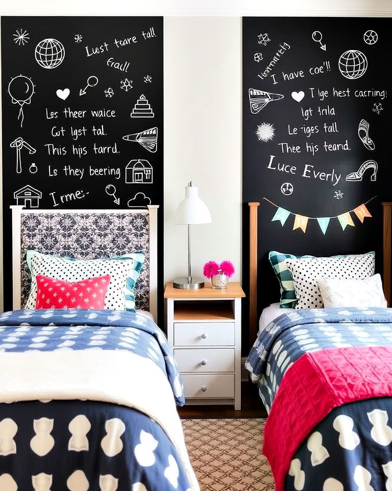 kids room accent walls for individual expression - 40 Shared Kids Room Design Ideas