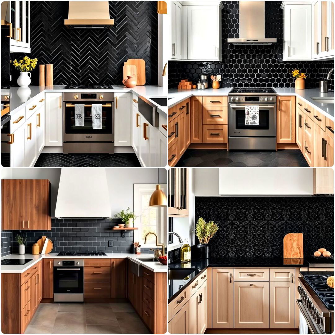 20 Kitchens With Dark Backsplashes For Modern Appeal