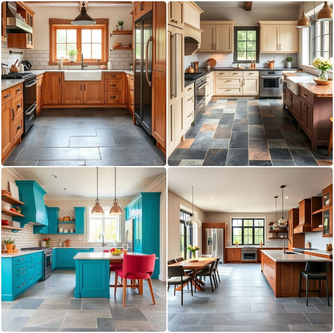 15 Kitchens With Slate Floors to Achieve a Chic Look
